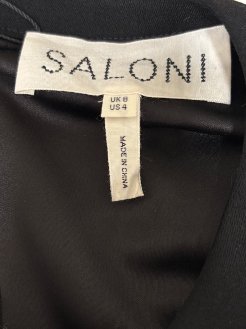 Saloni Black Velvet Bow Embellished Dress - Picture 5 of 6